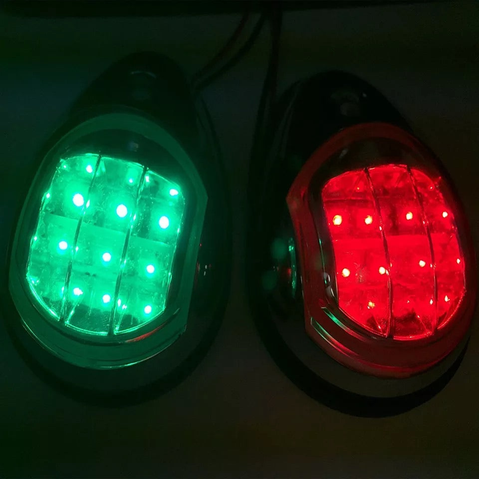 Φανός πλευρικός ναυσιπλοΐας σε Led, Inox